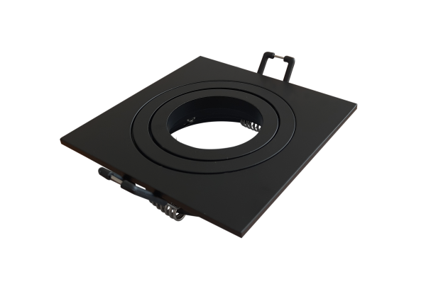 MR16 Square Matt black, Cutting size 80x2.1 (mm) , Dimensions 92x92x28 (mm)