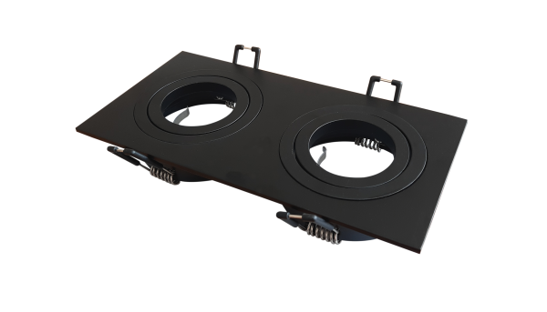 MR16 Square Matt black, Cutting size 170x80 (mm), Dimensions 185x92x28 (mm)